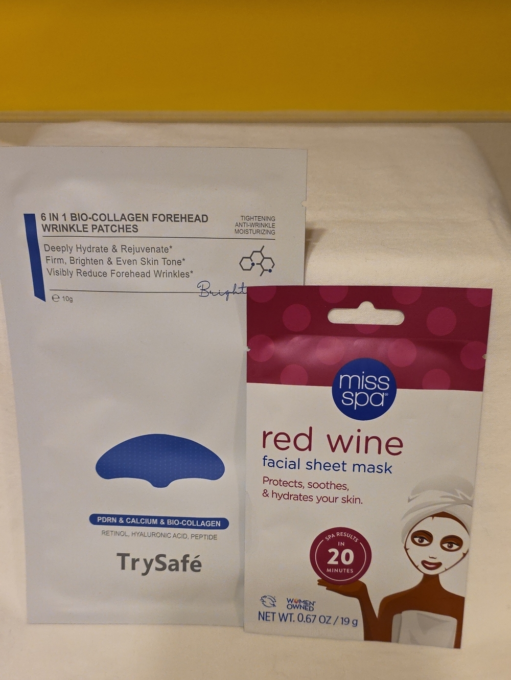 Red Wine Facial Sheet Mask And Trysaf'e Wrinkle Patches
